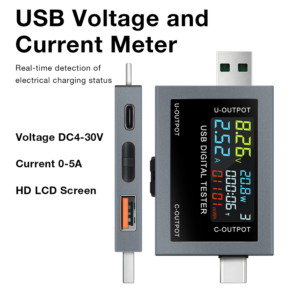 Power Supply Tester - Probador de Carga USB Tipo-C, DC
